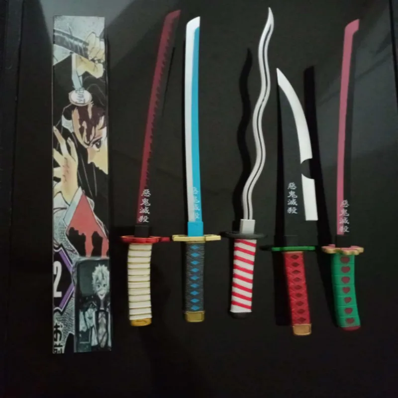 

5 Models Sunwheel Knife Children's Outdoor Toys Hand-made Anime Sword Model Pvc Simulation Mini Sword Toy