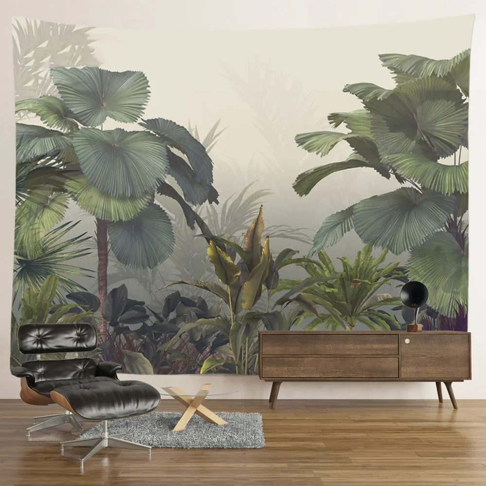 Forest Tree Plant Tapestry Vintage Tropical Plant Theme Wall Hanging Room Decor Aesthetic Tapestry Home Dorm Bedroom Decoration tapestry decor