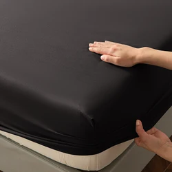 Luxurious Ultra - Soft Microfiber Elastic Fitted Bed Sheet - 153x203x25cm (Black)