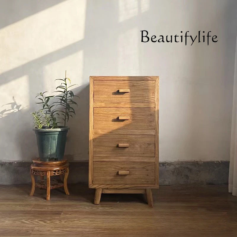 

Retro Elm Home Hallway Combination Storage Cabinet Home Bedroom Bedside and Sofa Side Cabinet
