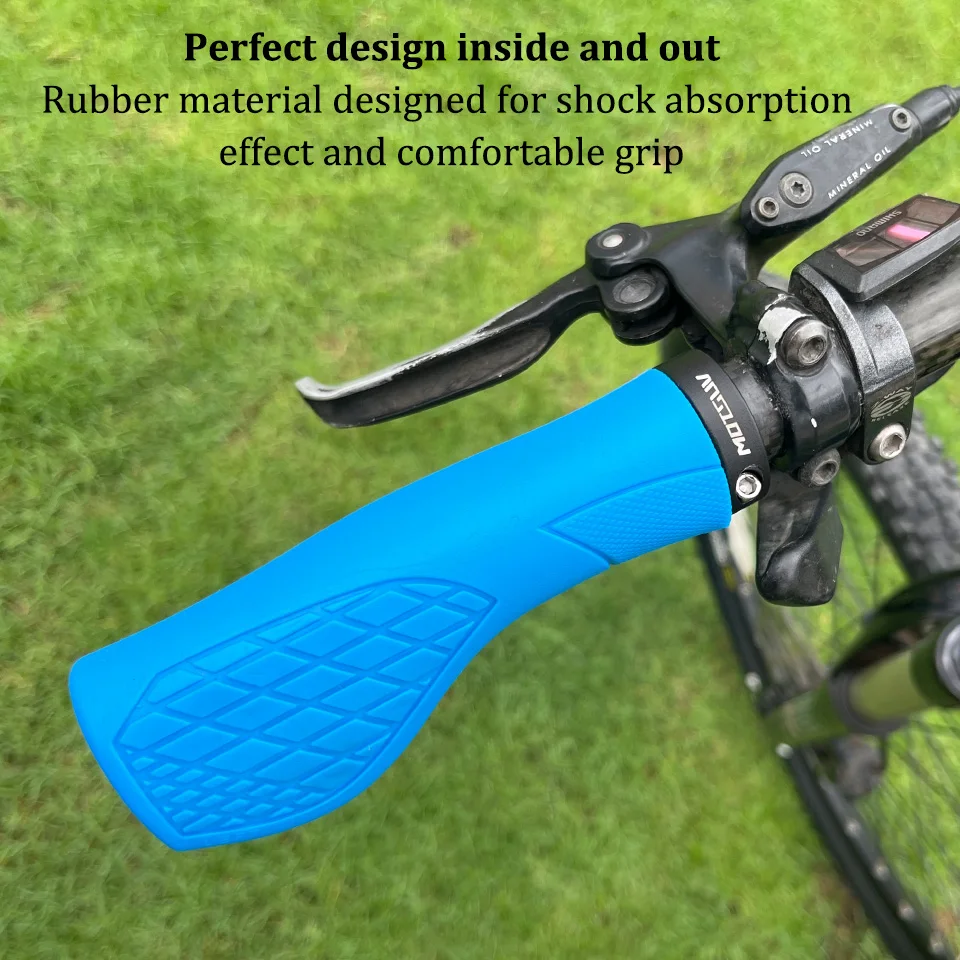 Premium Non-Slip Rubber Mountain Bike Handlebar Grips - Soft, Comfortable, Lockable Design (2-Pack)