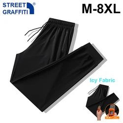 New Summer Men Pants Joggers Fitness Casual Quick Dry Sweatpants Pants Male Breathable Lightweight Tie Feet Elasticity Trousers