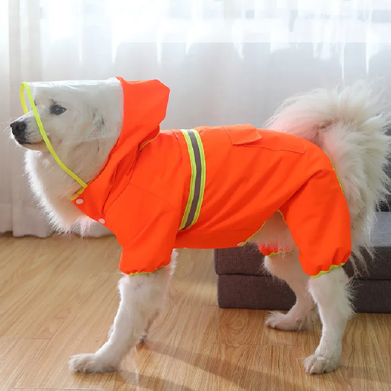 Reflective Dog Raincoat Pug French Bulldog Clothes Shiba Inu Samoyed Husky Golden