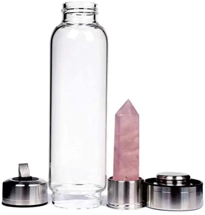 Water Bottle Sports Water Bottle Sports Bottle Stainless Steel Water Bottle Plastic Water Bottle Glass Bottle Crystal Water Bottle Gem Water Bottle Crystal Glass Energy Wellness Gem With Removable Natural Center