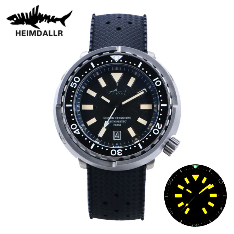 

Heimdallr Watch Titanium Tuna 44MM Grey Dial Retro Luminous NH35A Automatic Mechanical Sapphire Ceramic Bezel 200Bar Waterproof