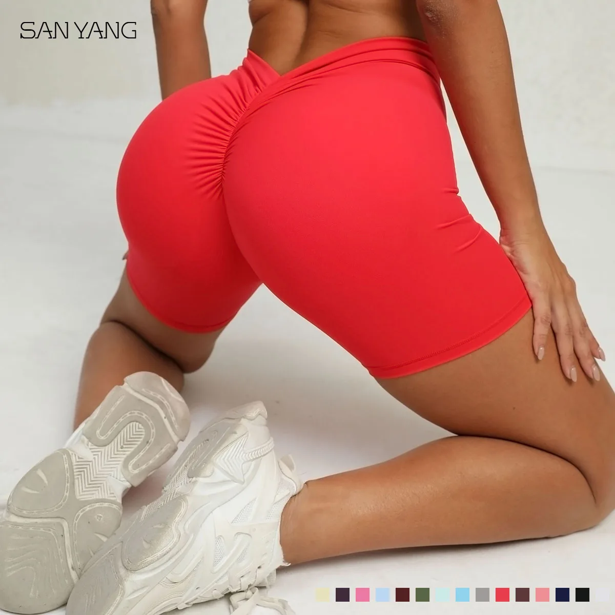 

Yoga Shorts Women Fitness High Waisted Running Cycling Gym Sports Pants Quick Dry Seamless Push Up Butt Workout Shorts Wholesale