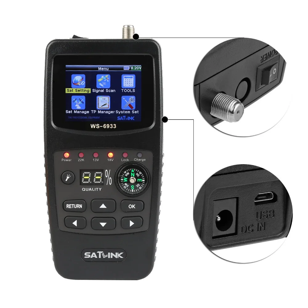 Satelital Signal Medidor Satlink Ws6906.5 Lcd | Meses sin interés