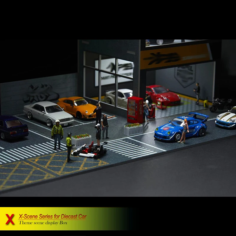 Diorama Auto Garage With Big Parking Base / Scale 1:60, 64