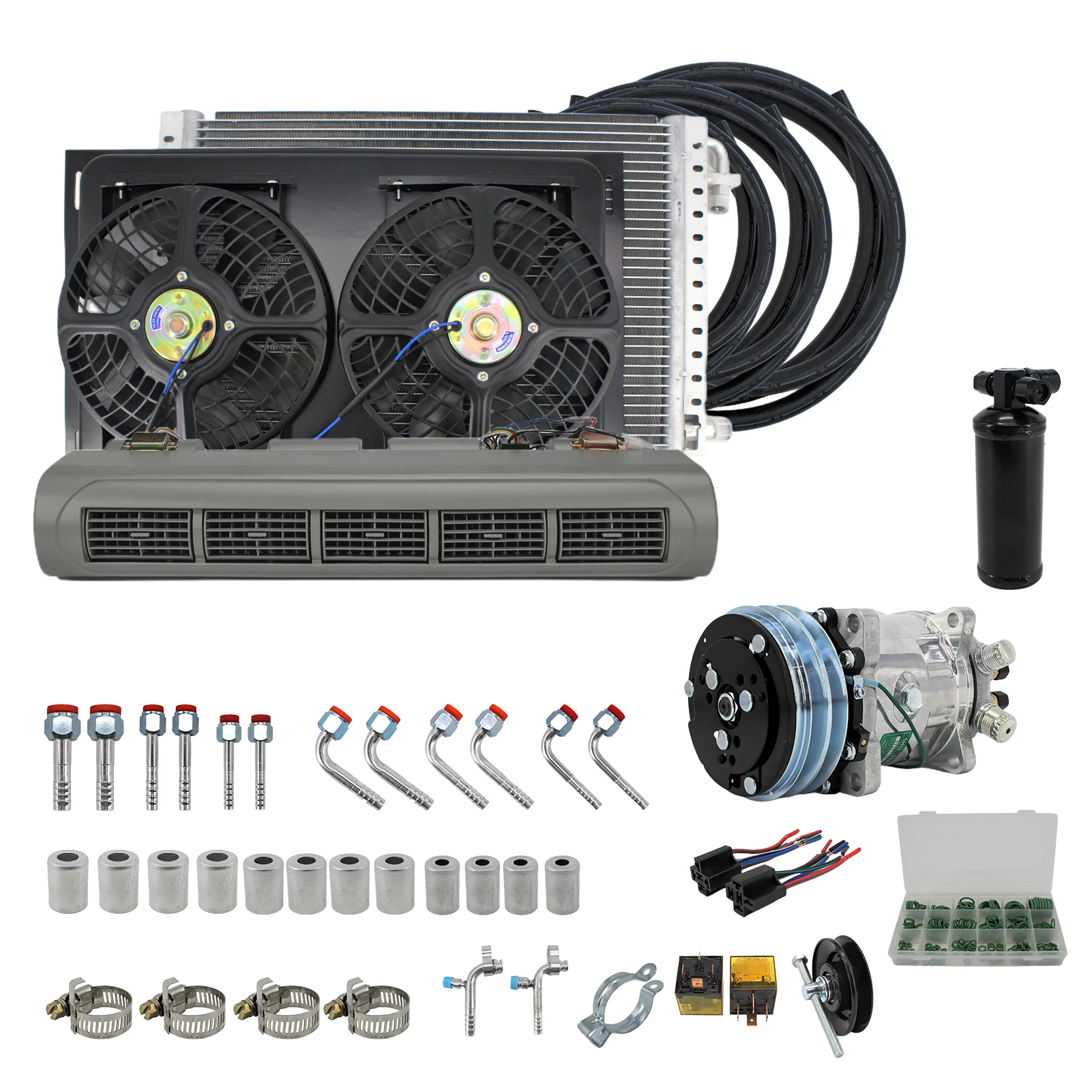 

RV65F 12V/24V automobile air conditioning 508 compressor kit, fo truck bus RV recreational vehicle AC accessories