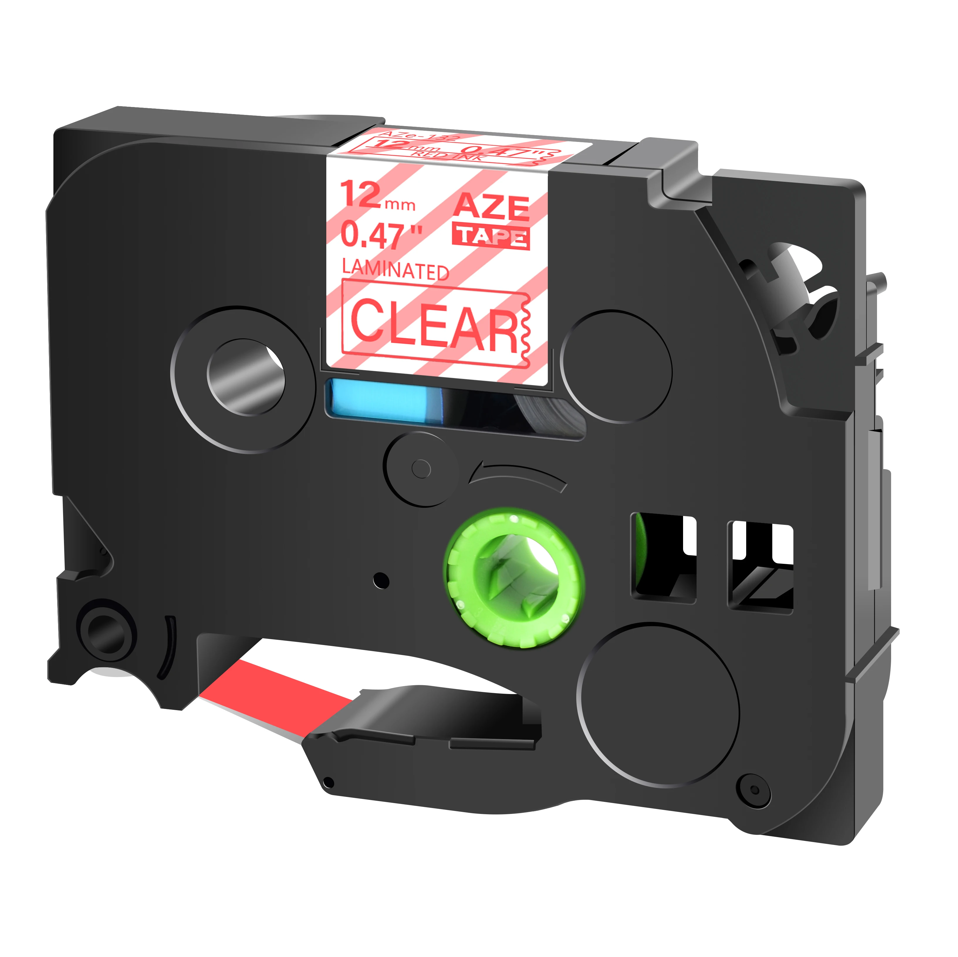 Versatile Black on White Labeling Tape for P-Touch Label Makers, 12mm Width