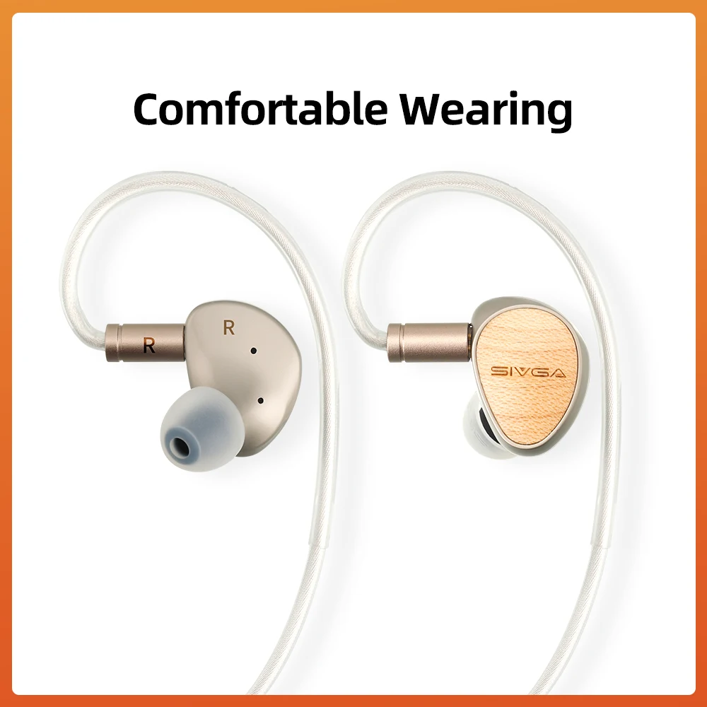 SIVGA Que 10mm Beryllium Diaphragm Dynamic Driver Earphones High-fidelity In-ear Wired Earbuds White Maple Wood Music Earpieces 4