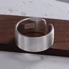 Bague Girlbible en argent sterling 925 pour femme, couple, minimaliste, faite à la main, rétro, avec pierre noire, bijoux de fête, cadeau, anti-allergie