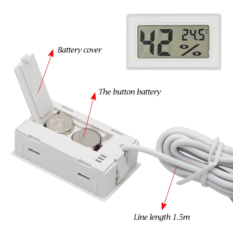 Beekeeping Tools Beekeeping Accessories Beekeeping Beehive Mini Convenient Digital Lcd Hygrometer Thermometer with Sensor Monitoring Display Humidity Detector