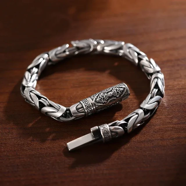 The Simha Mukha Silver Lion Bracelet (Size 2.8/2.10) — KO Jewellery