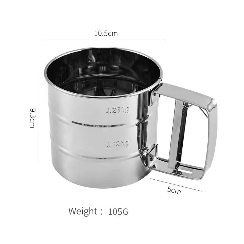 Powder Flour Mesh Sifter Cup Baking Icing Sugar Shaker Stainless Steel Sieve Cup Bakeware Pastry Baking Tools Kitchen Accesson flour sifter baking tools mesh strainer fine mesh strainer powder sieve powder sugar shaker