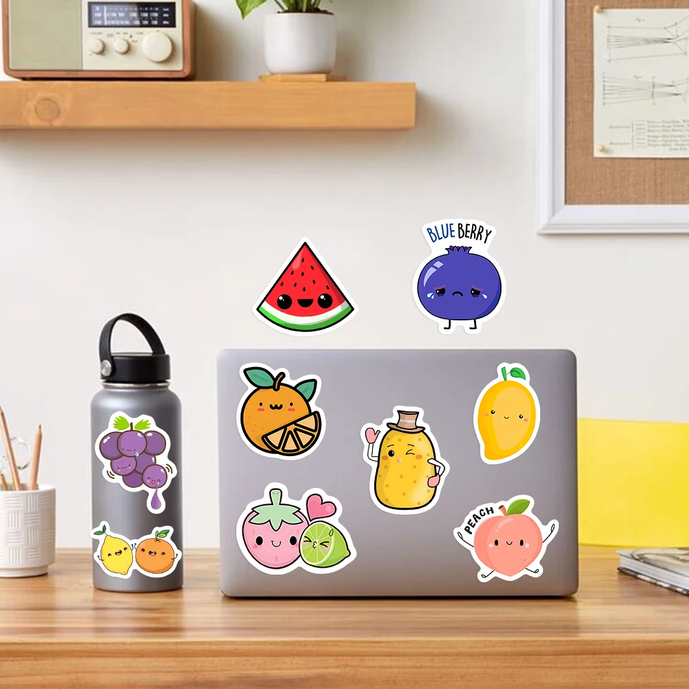 Cute Cartoon Fruit Vegetable Stickers DIY Kids Gift Decorative Decals for Laptop Photo Journal Scrapbook Luggage Waterproof cartoon stickers decorative stickers cartoon sticker diy scrapbooking accessories