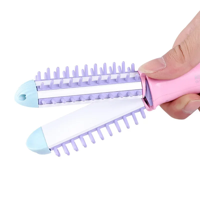 Korean Mini Curling Iron Two-In-One Ceramic Hair Curler Straight Hair Clip Board Accessories For Home Use Negative Ion Comb