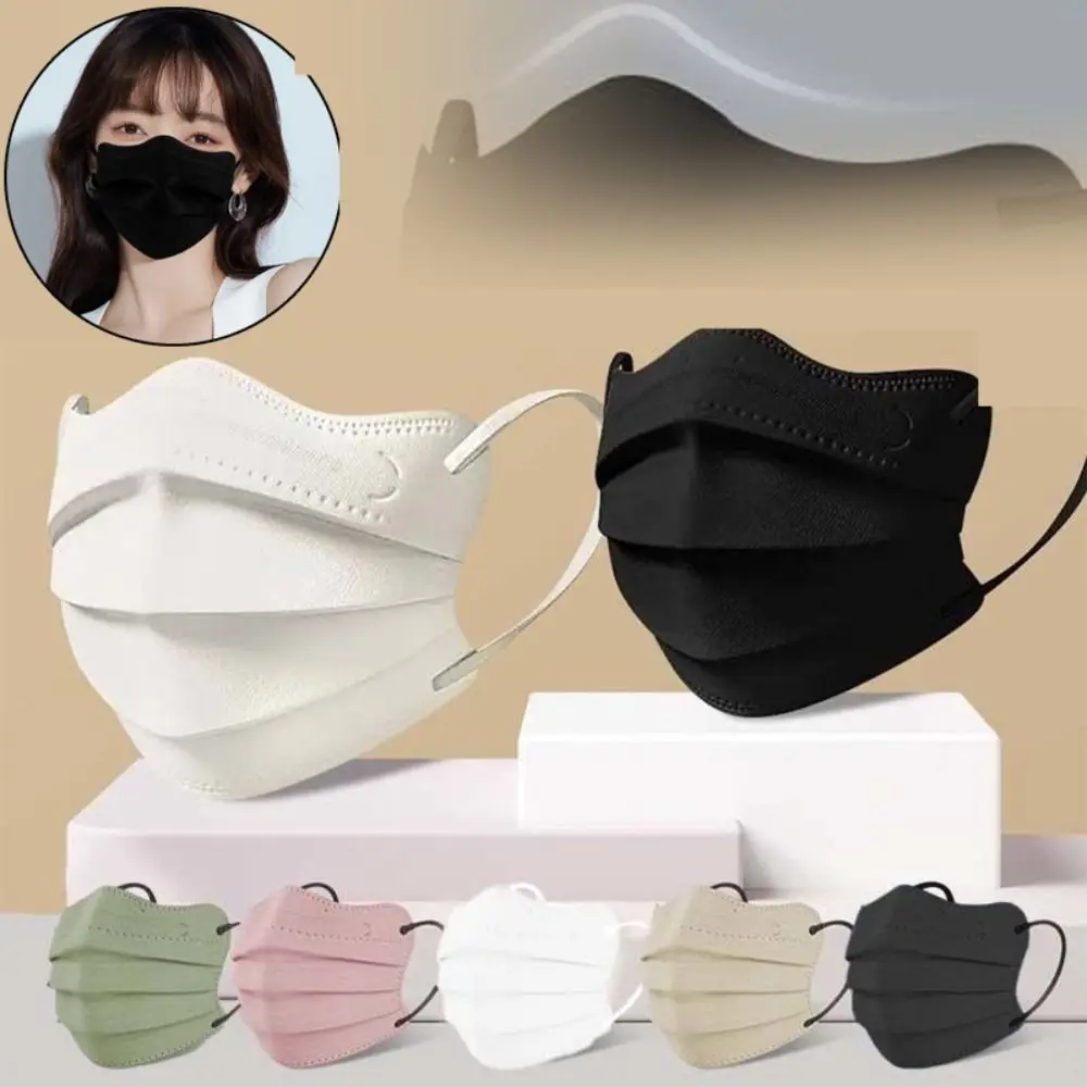 50Pcs Disposable Face Mask Butterfly Shaped Design V-face Anti Dust Mask Morandi Color 3 Layer Protective Face Cover Health Care