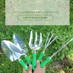 Outil de jardinage en acier inoxydable, poignée en plastique, extracteur de fleurs de jardinage, râteau à pelle pointue domestique avec gants 