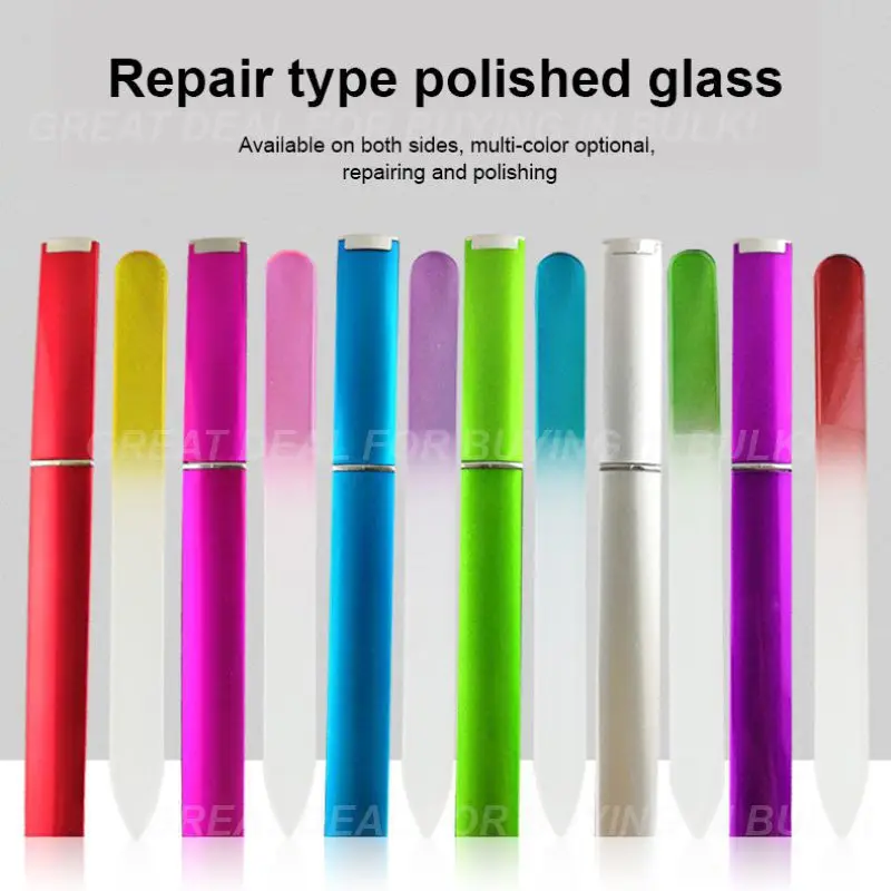 

Precise Crystal Glass Nail File Durable Random Color Easy To Use Smooth Finish Colorful Colorful Nail File For Women Portable