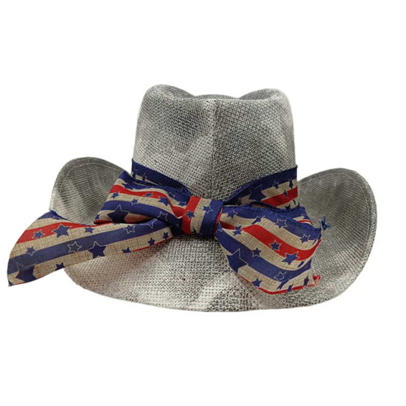 Schwarzer Cowboyhut mit silbernem Rand für Sommer, Outdoor, Reisen, Stern-Cowboyhut für Männer und Frauen, Retro-Gentleman-Dame, Sombrero Vaquero – Detail 2
