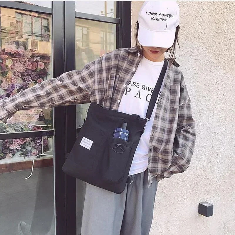 Shoulder Bag Canvas Tote Bag Women Package Print Bear Canvas Handbag Japanese Literary Casual Shopping Tote