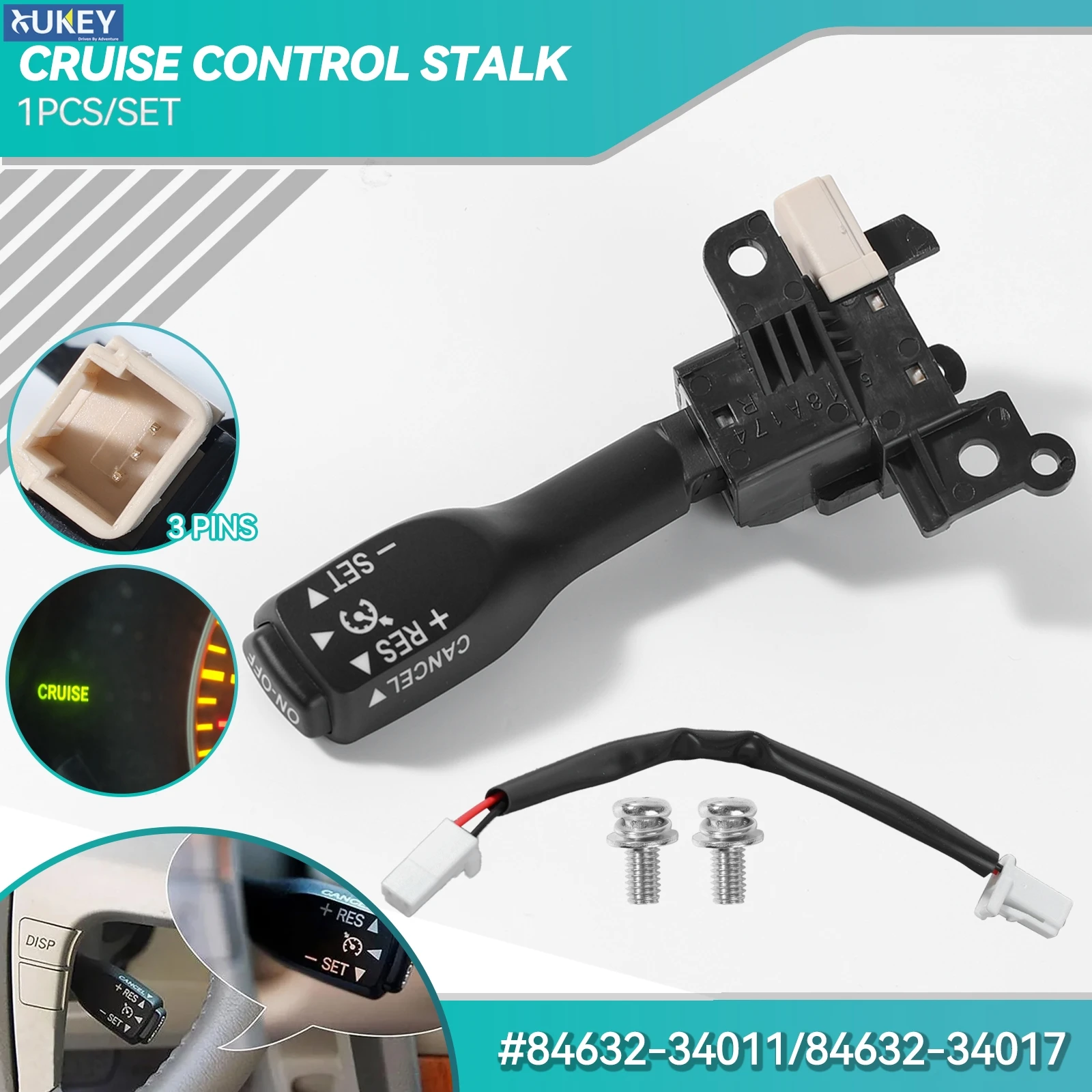 Tempomatschalter-Kit für Toyota Corolla Yaris Vios Wish Auris Prius Previa RAV4 Lexus Yaris Scion 84632-34011 84632-34017