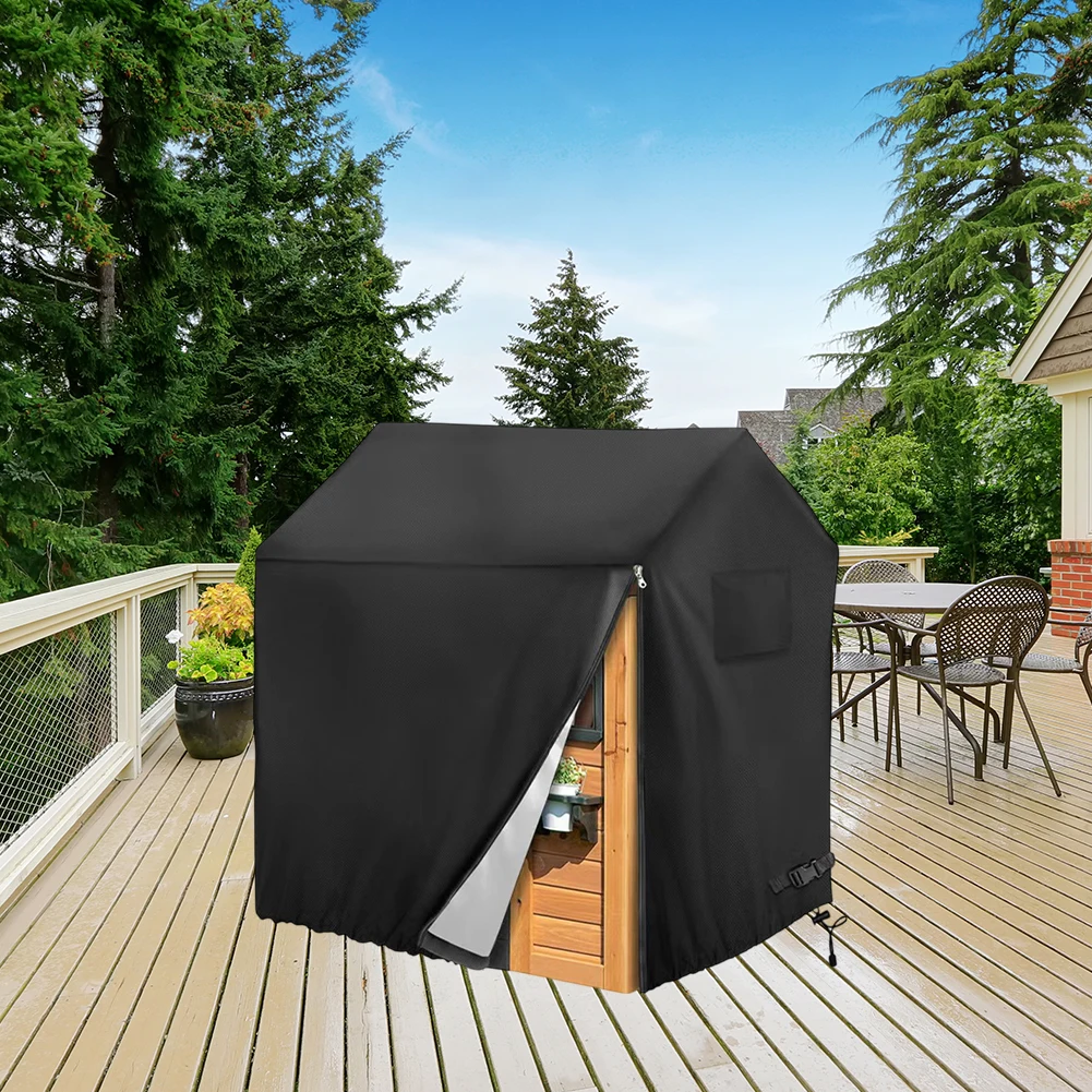 Patio Furniture Cover 210D Outdoor Game House Cover Windproof Waterproof Sunscreen Protective Cover Garden Courtyard Wooden House