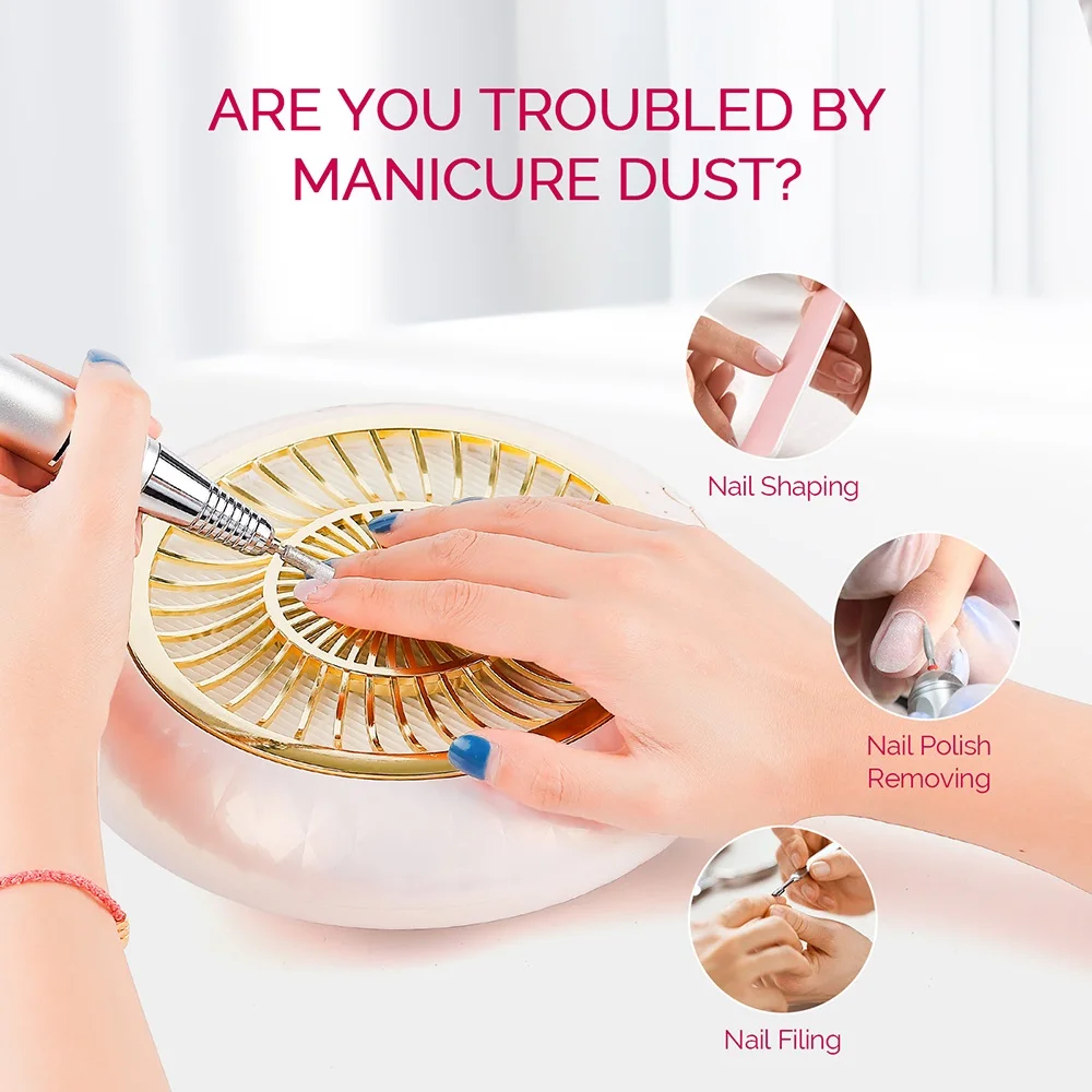 Brushless Nail Dust Collector For Manicure Machine With Reusable Filter Low Noise Nail Vacuum Cleaner For Nail Art Salon Tools