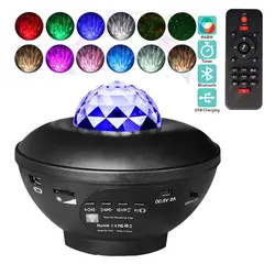 Estrela luz lâmpada de projeção bluetooth música noite luz led laser ambiente luzes controle remoto lâmpada cabeceira decoração casa suprimentos