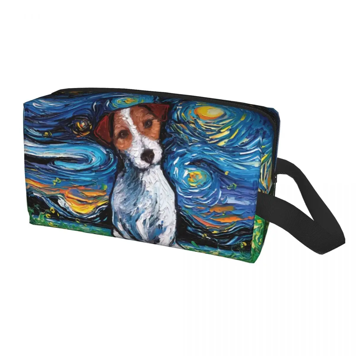 

Custom Jack Russell Terrier Pop Art Toiletry Bag Women Dog Lover Makeup Cosmetic Organizer Ladies Beauty Storage Dopp Kit Case