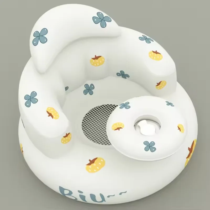 Baby Inflatable Seat Inflatable Chair for Baby 3-12 Months with Built in Air Pump Blow Up Infant Chair for Sitting Back Support