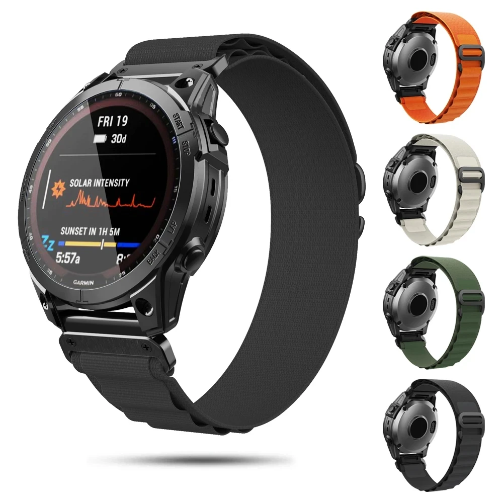 

26mm 22mm Smartwatch Nylon QuickFit Strap For Garmin Tactix 7 Pro Delta Enduro 2 Fenix 7X Pro 6X Pro 5X Plus Epix Bracelet Band