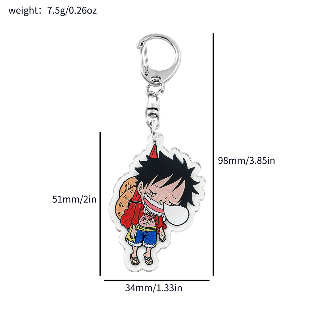 ワンピース ルフィ バッジ 原作 ラバー アクリルキーホルダー ONEPIECE ルフィ 3点 半立体ラバーキーホルダー セブンネット