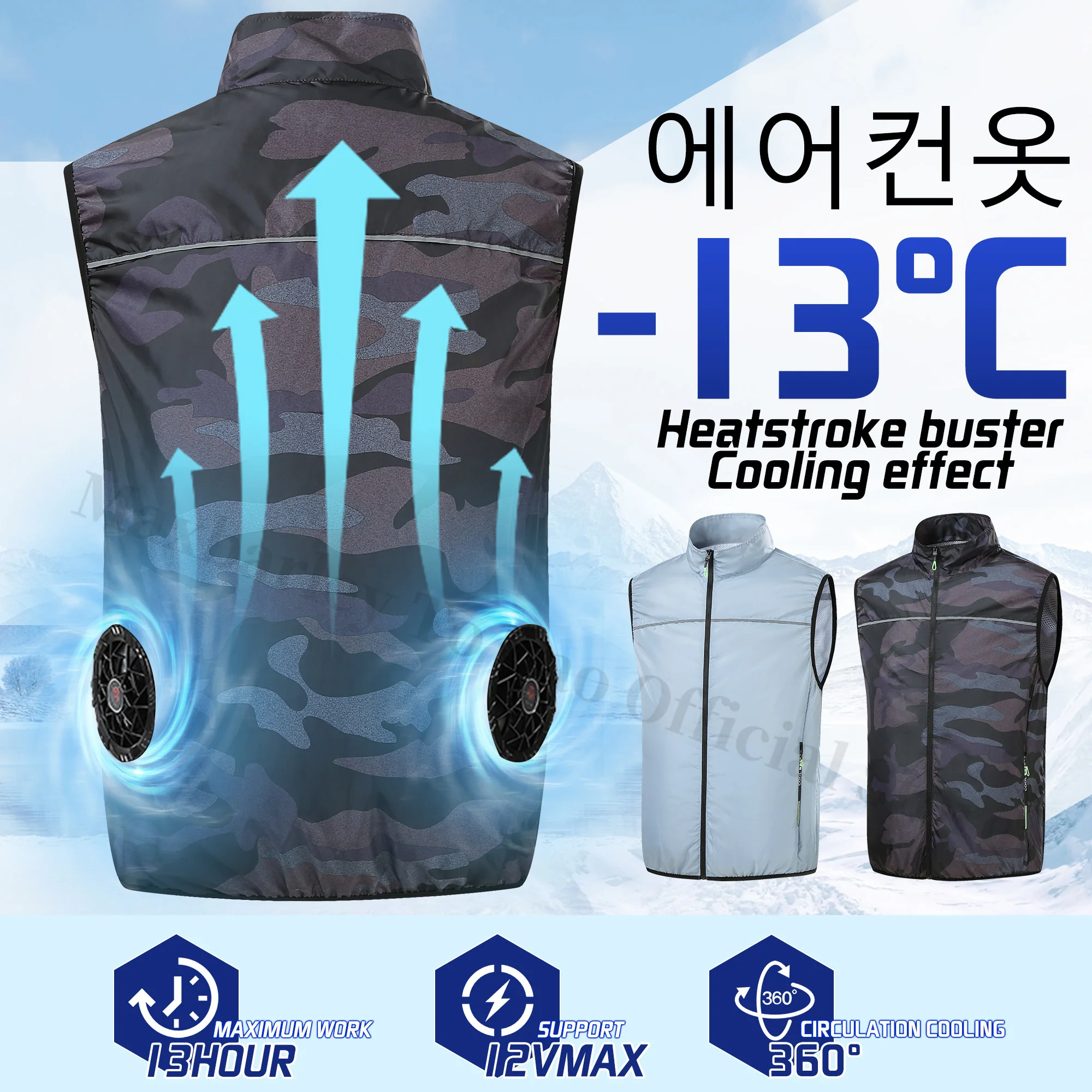 ​EIAO 9 Blade Cooling Vest Wearable Fan Jacket Motorcycle Air Conditioned Clothing for Men Women Hiking Fishing Outdoor Sports​