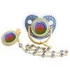 Gypsy Aromanian Romany Luxury Baby Pacifier With Chain Clip Romani Roma Flag Theme Newborn Baby Dummy Soother Nipple 1