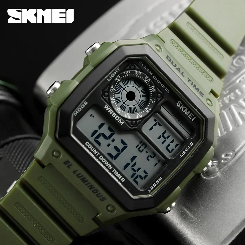 SKMEI 1299 Sport Watch for Men Waterproof Electronic Military Digital Wristwatches Mens Shockproof Alarm Clock 1335 Reloj hombre