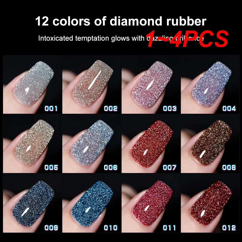 

1~4PCS Nail Gel Polishes Semi Permanent Varnish Lot Flash Glitter Nail Polish Glue Nail Art Nail Gel Reflective Gel Polish