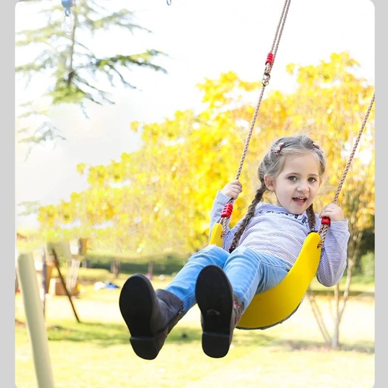 Rope Swing Seat With Rope & Mounting Rings Kids Baby Kids Toddler Plastic Swing Outdoor Indoor Swings Set Accessories 4