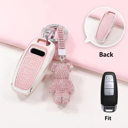 Premium Crystal TPU Key Case - Sleek Protective Key Fob Cover in Transparent Design (A2 Pink)