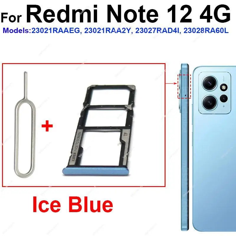 For Redmi Note 12 Pro 12 Pro Plus Turbo 4G 5G  Card Reader Holder SIM Card Slot  Sim Card Tray Replacement Parts