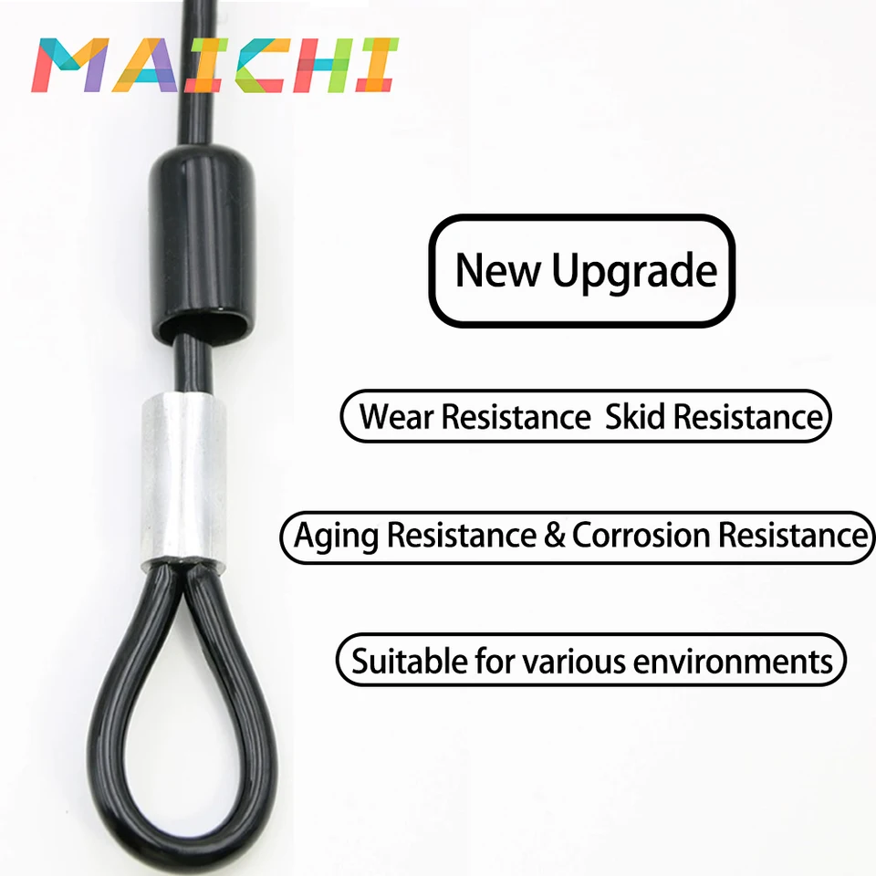4 Pack Vinyl Coated Stainless Steel Wire Cable - 19.7 Inch Safety Chains With Loops, 2mm Thick For Hanging, Travel, Home Use