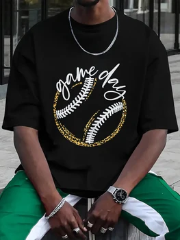 Game Day Baseball Cute Softball Short Sleeve Tees Loose T-shirt Man Tops New Men T shirt Cotton Print Tee Tops Fashion Clothing Game Day Baseball Cute Softball Short Sleeve Tees Loose T-shirt Man Tops New Men T shirt Cotton Print Tee Tops Fashion Clothing