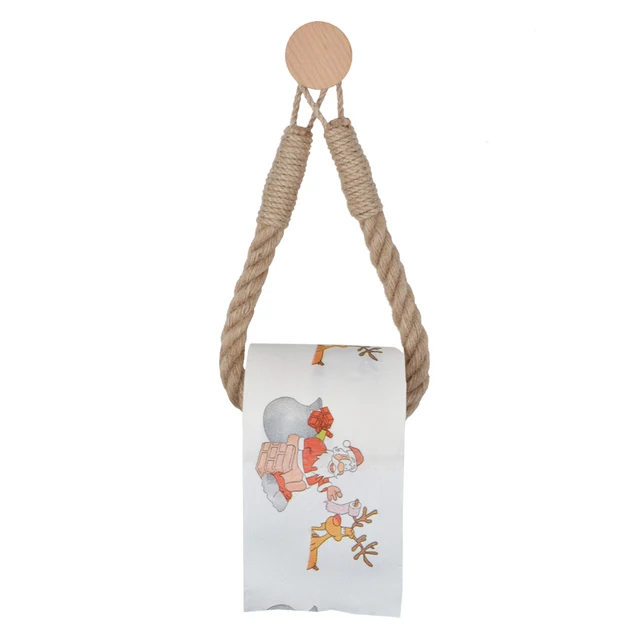 Porte-papier hygiénique en corde de chanvre, sans poinçonnage, support de rangement mural pour rouleau de papier, accessoires de salle de bains, offre spéciale 2