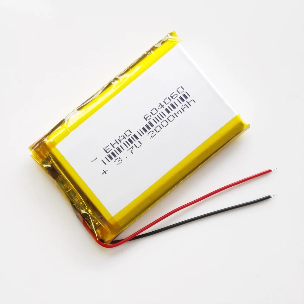 Bateria Recarregável Lipo do Polímero do Lítio para Mp3 Dvd Pad Câmera Alto-falante Gravador Gps dv 6*40*60 mm Peças 3.7v 2000mah 604060 - Image 3