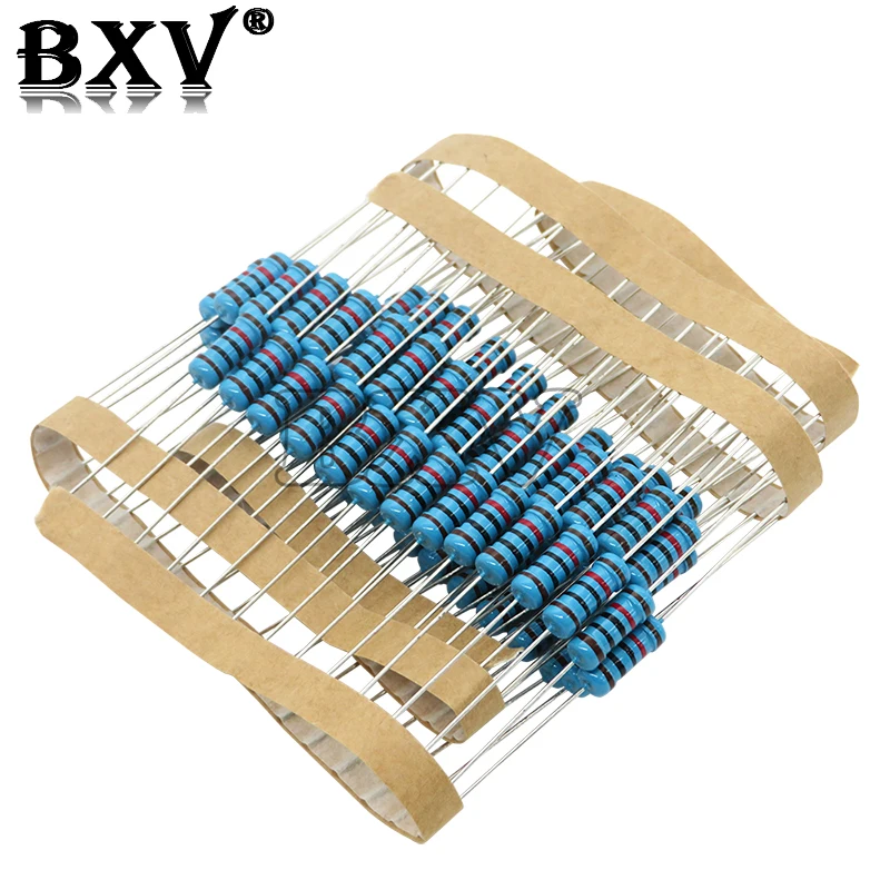 Metal Film Resistor Metal Film Resistors Electronic Component 50PCS 1W Metal Film Resistor 1% 1R ~ 1M 2R 10R 22R 47R 100R 330R 1K 4.7K 10K 22K 47K 100K 470K 1 10 22 47 100 330 Ohm Resistance