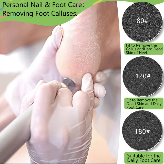 100 Stück Maniküre Pediküre Fuß Schwielen Entfernung Schleifpapier Austauschbare Schleifpapier Pediküre Werkzeuge mit 1 Stück Pediküre Disk Pads