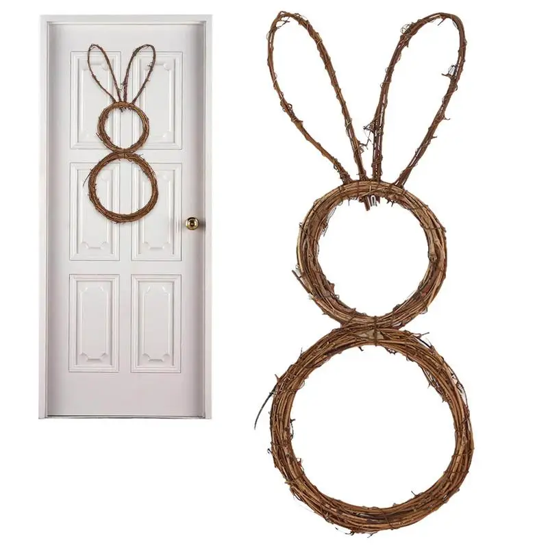 

Новый венок в виде кролика, весенний венок, Пасхальный венок в форме кролика, Рождественский венок из ротанга в форме кролика, венок из натуральной виноградной ветки