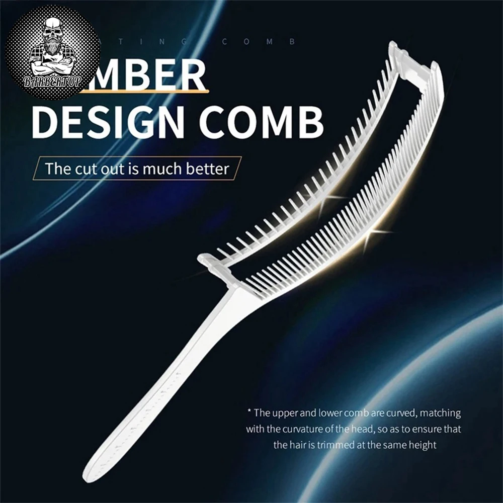 Barber Hairbrush Barbershop Haircut Curved Positioning Combs Heat Resistant Flat Top Comb Professional Hairdressing Tools