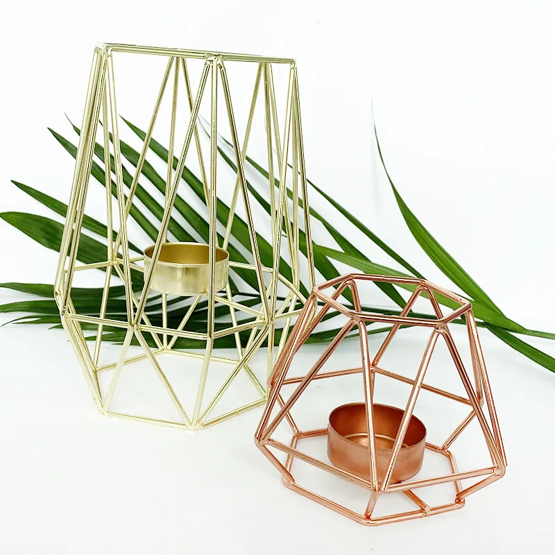 

Geometric Candlestick Holder Metal Craft Supplies Nordic Style Candle Holder Creativity Home Decoration Accessories Candelabros